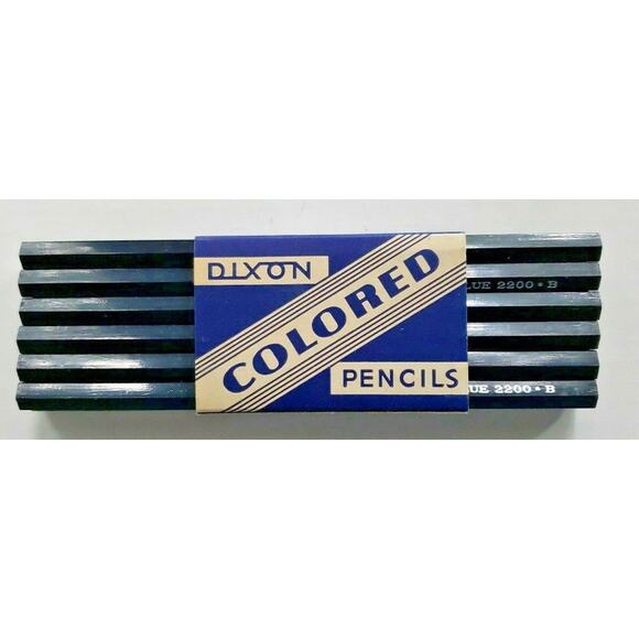 Vintage Dixon Blue Colo 2200 B Pencils Soft Lead NOS U113 - Picture 1 of 3